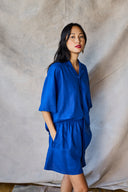 Chemise Slim Col Camp - Lapis