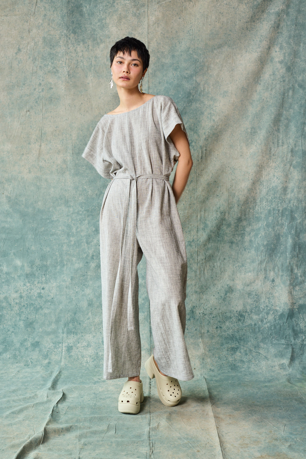 Tie Back Jumpsuit - Oyster
