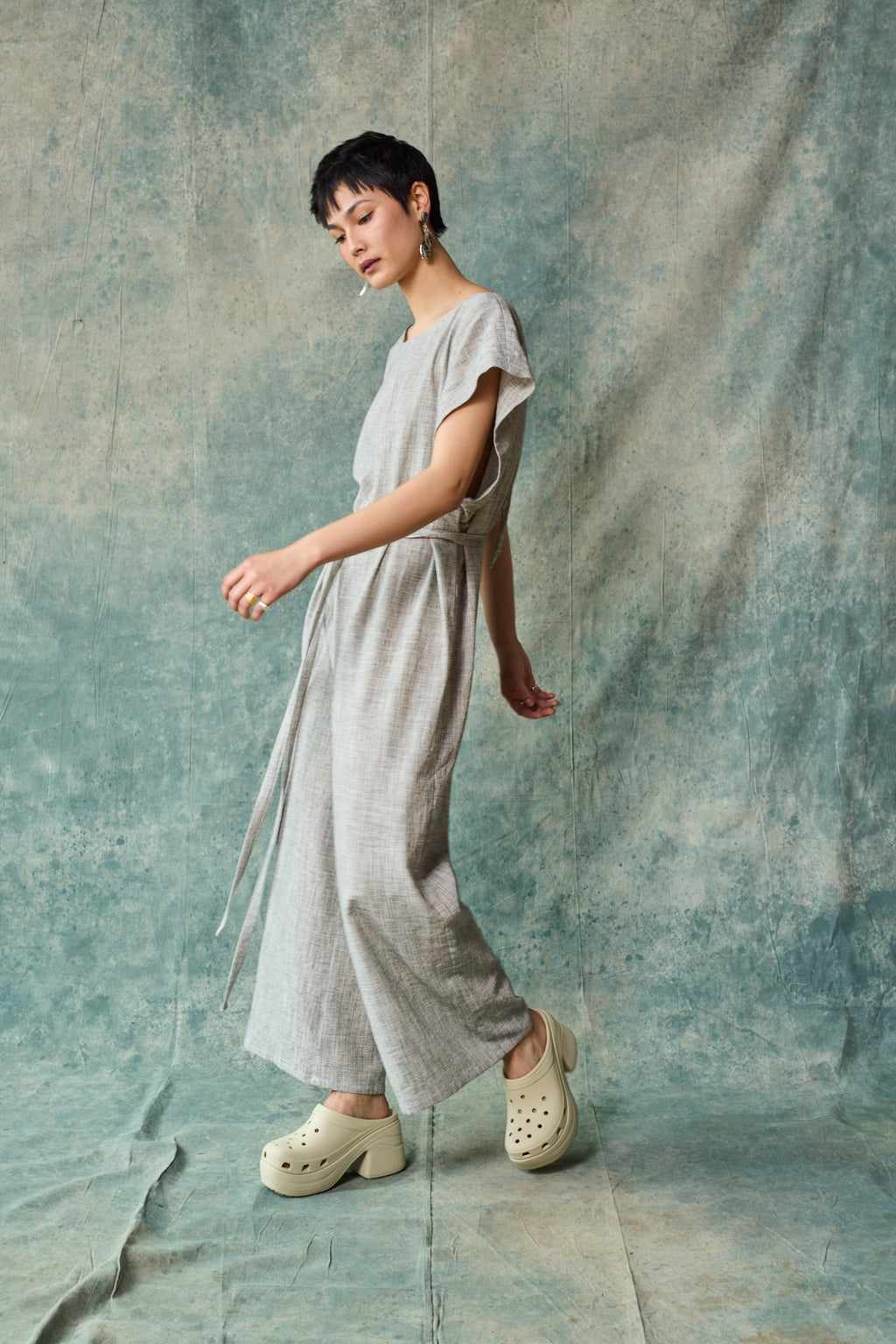 Tie Back Jumpsuit - Oyster