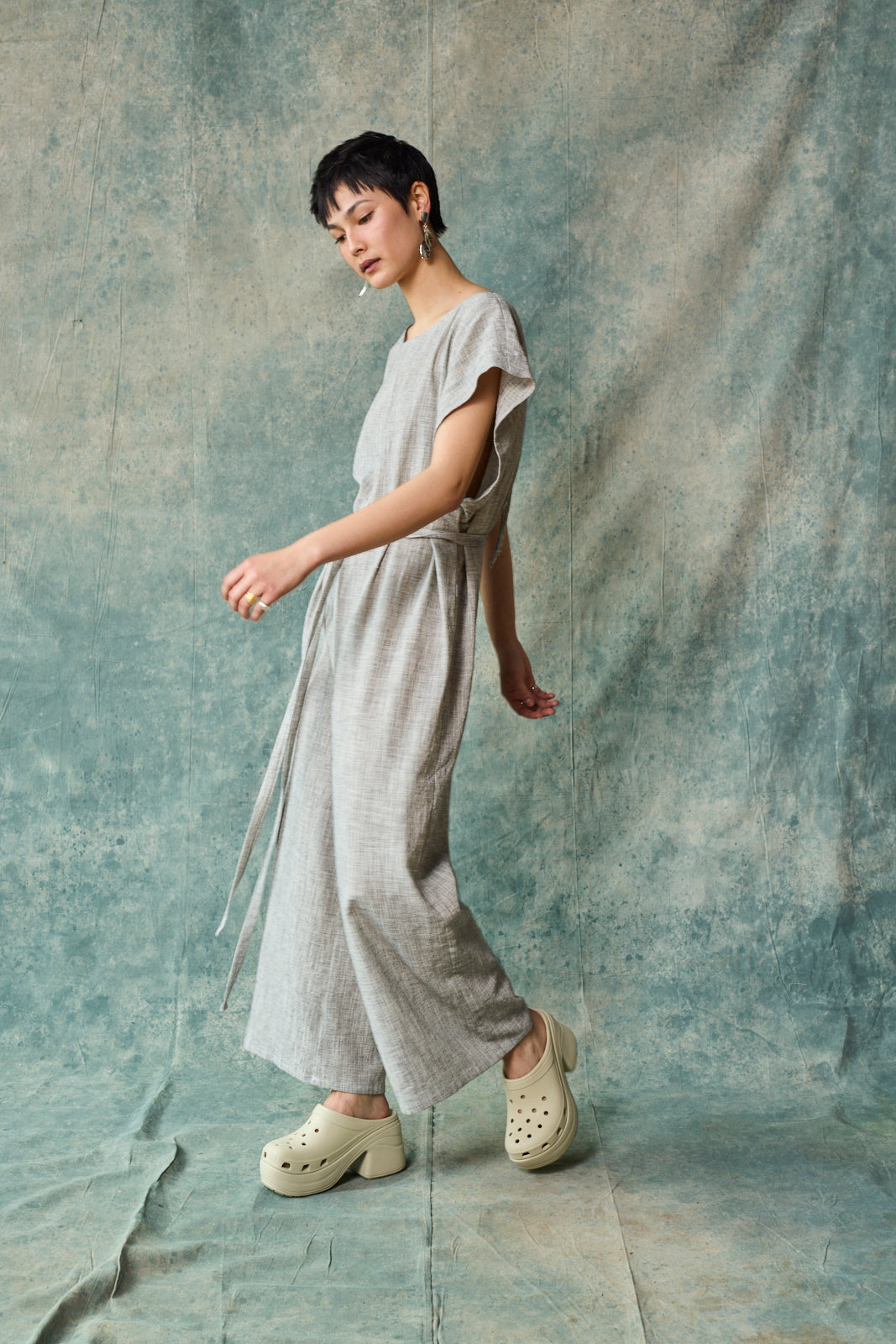 Tie Back Jumpsuit - Oyster