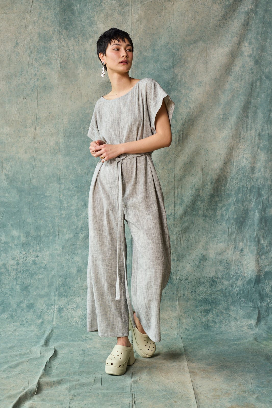 Tie Back Jumpsuit - Oyster