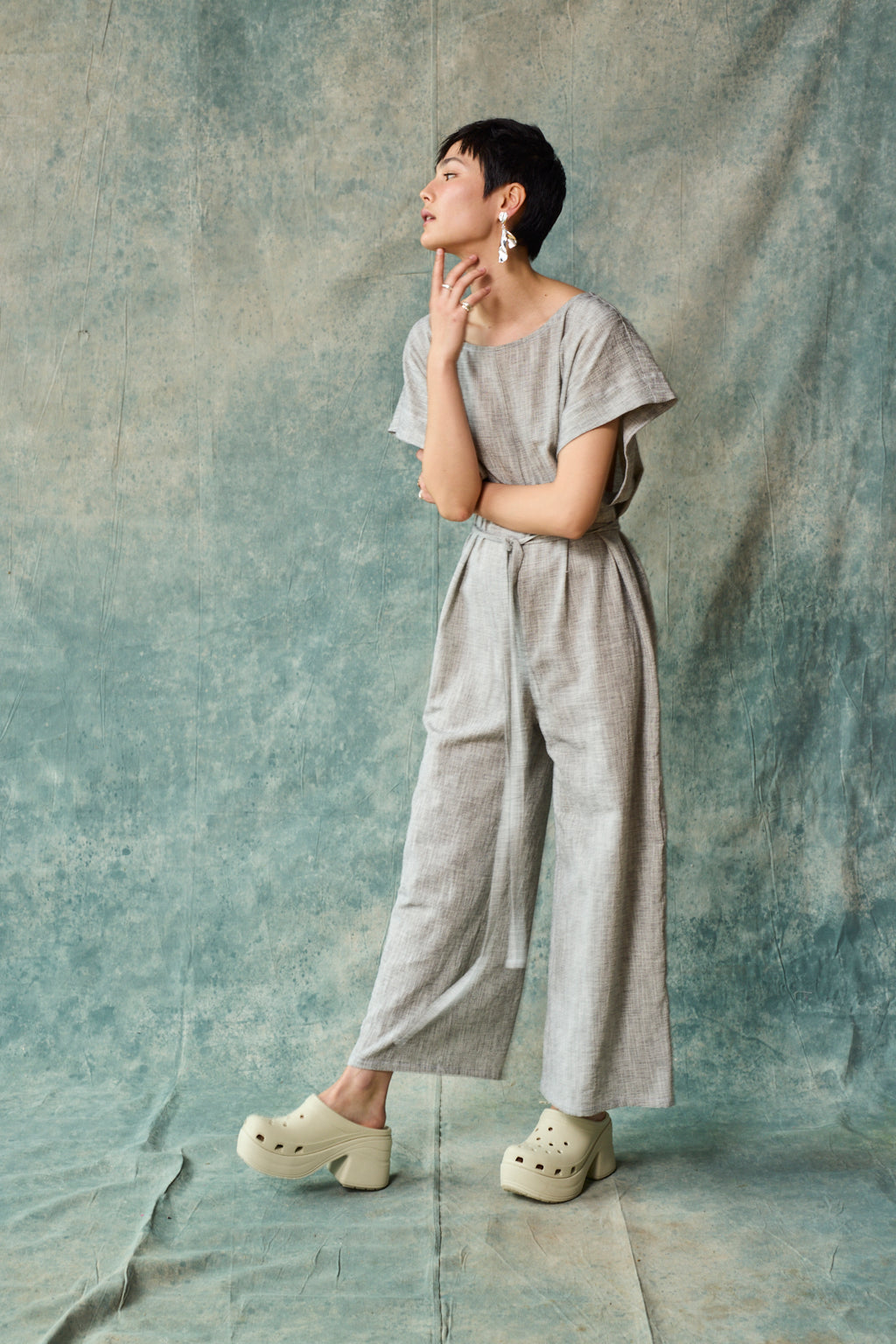 Tie Back Jumpsuit - Oyster
