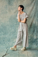 Tie Back Jumpsuit - Oyster