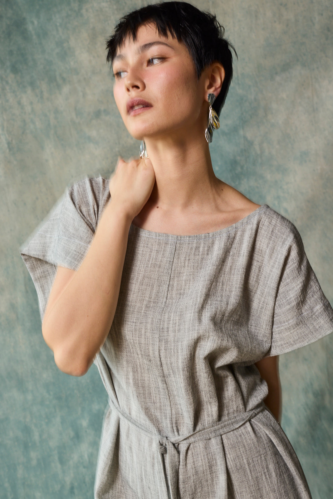 Tie Back Jumpsuit - Oyster