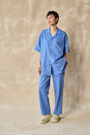 Pantalon à jambes droites - Mélange de lin et de coton