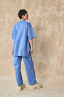 Pantalon à jambes droites - Mélange de lin et de coton