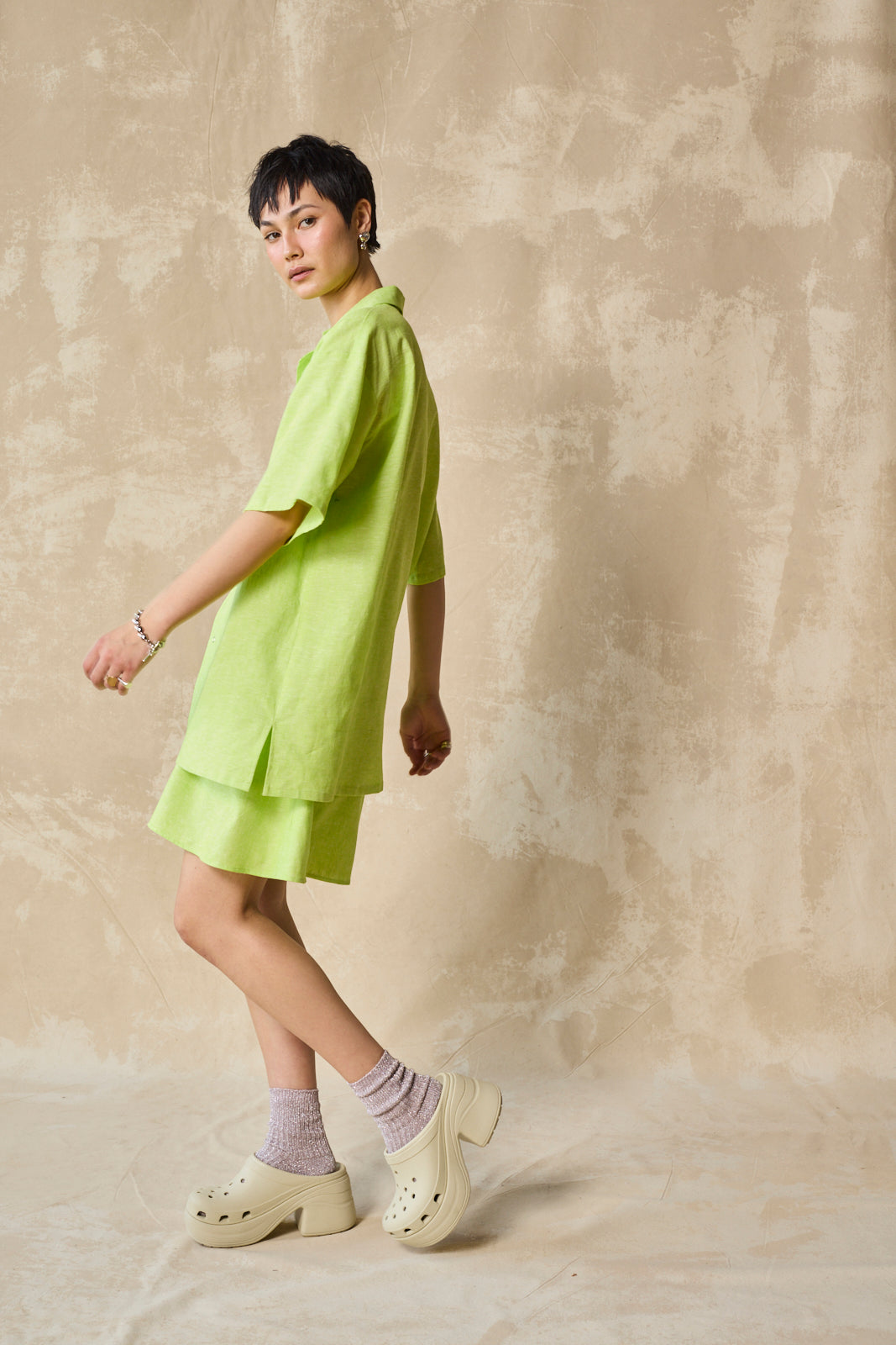 Jupe-culotte courte - Citron vert