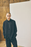 Oversized Snap Shirt - Sandwashed Black