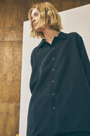Oversized Snap Shirt - Sandwashed Black
