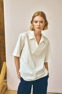 Lapped Collar Shirt - Salt