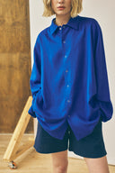 Oversized Snap Shirt - Lapis