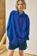 Oversized Snap Shirt - Lapis