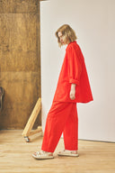 Pantalon à cordon de serrage - Tomate