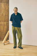 Chemise à col croisé - Bleu marine profond