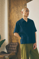 Chemise à col croisé - Bleu marine profond