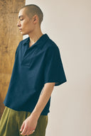 Chemise à col croisé - Bleu marine profond