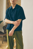 Chemise à col croisé - Bleu marine profond