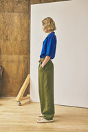 Pleated Trouser - Moss