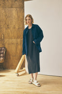 Oversized Snap Shirt - Deep Navy