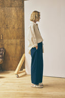 Pantalon à cordon de serrage – Bleu marine foncé