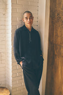 Oversized Snap Shirt - Sandwashed Black