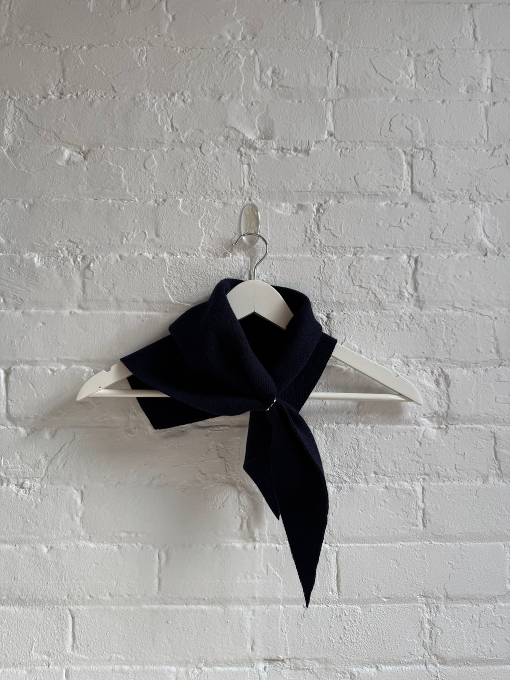 Wool Bandana Scarf - Navy