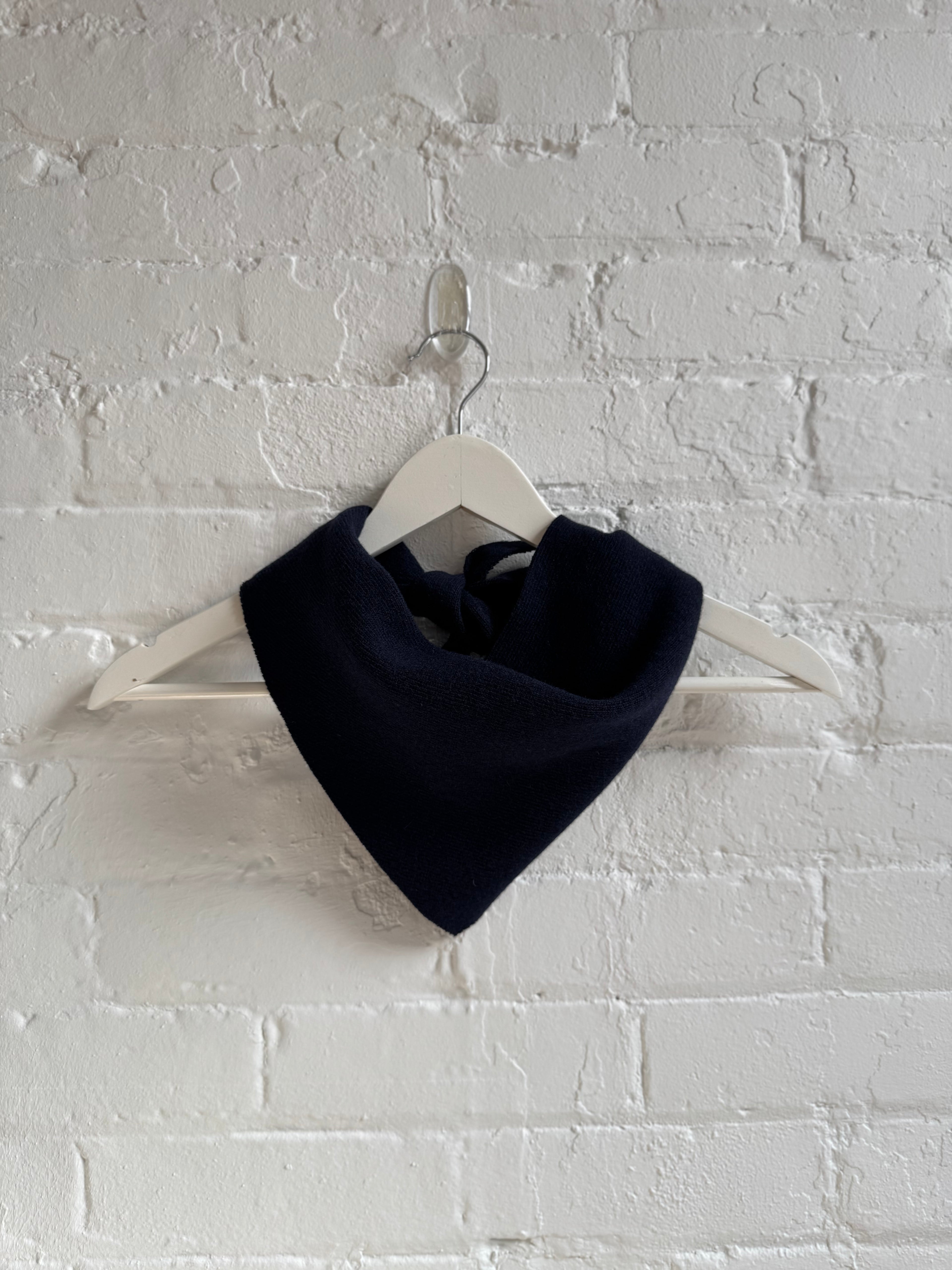 Wool Bandana Scarf - Navy