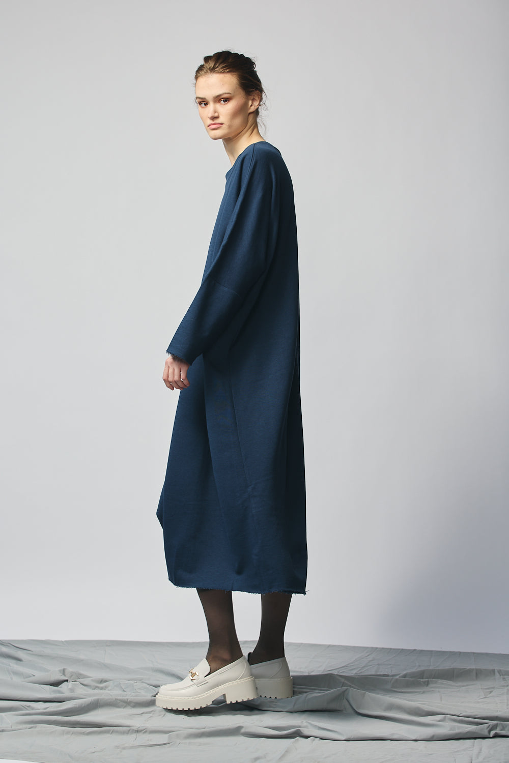 Pullover Sweatshirt Dress - Navy