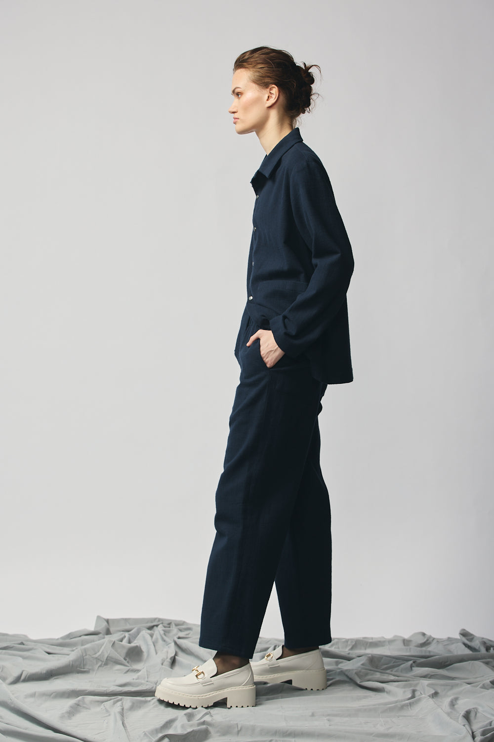 Gender-neutral Column Pant - Indigo