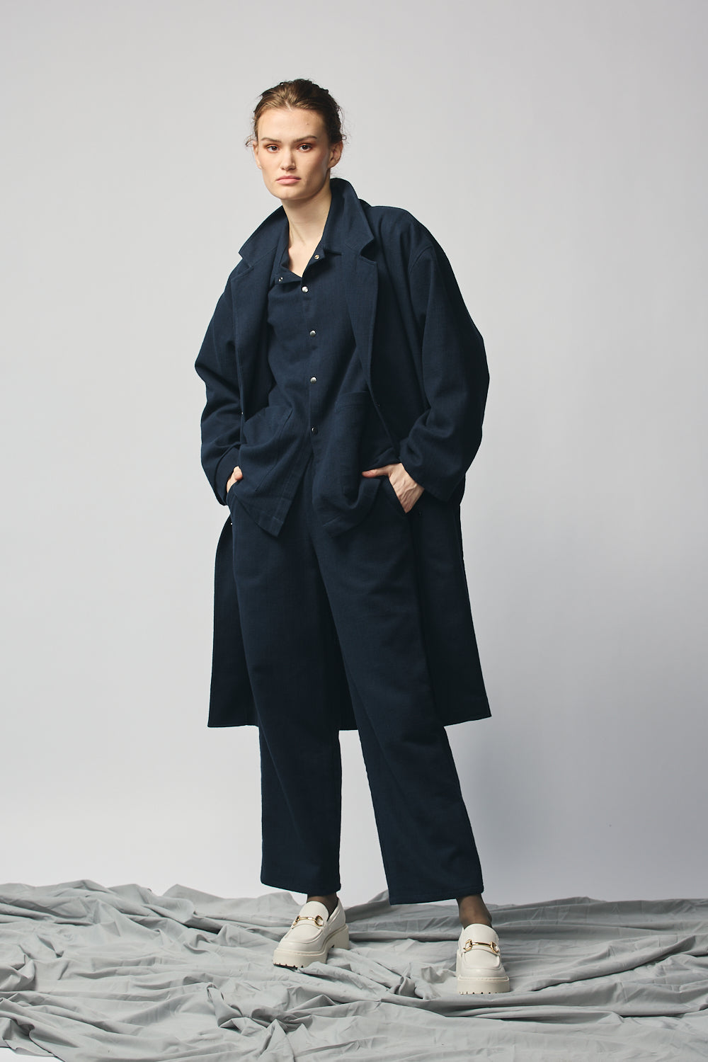 Gender-neutral Overcoat - Indigo