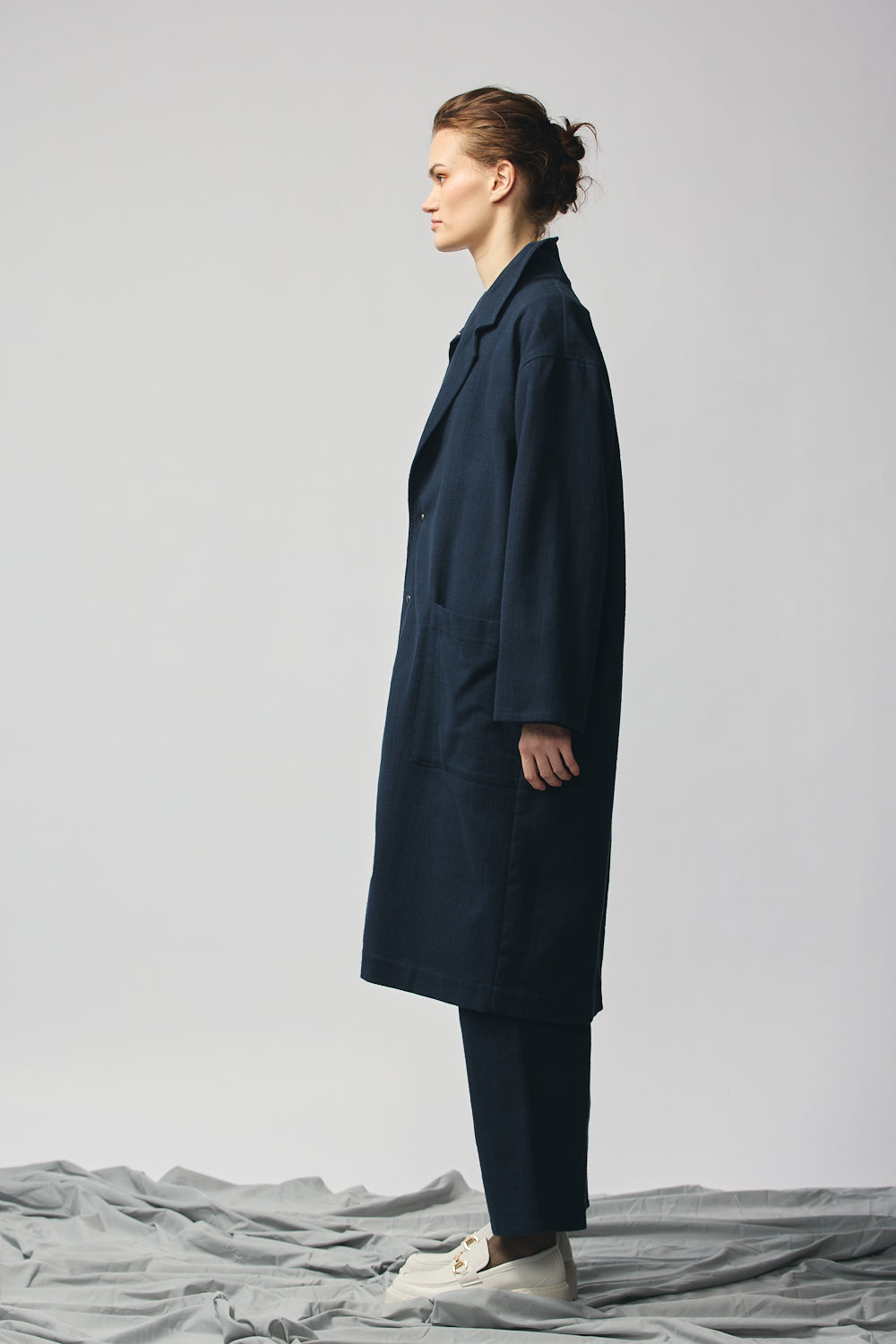 Gender-neutral Overcoat - Indigo