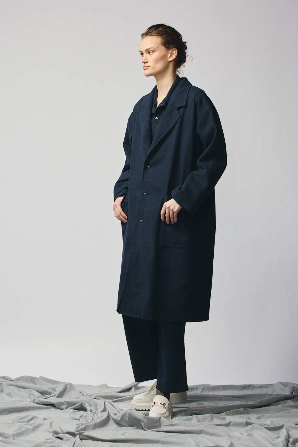 Gender-neutral Overcoat - Indigo