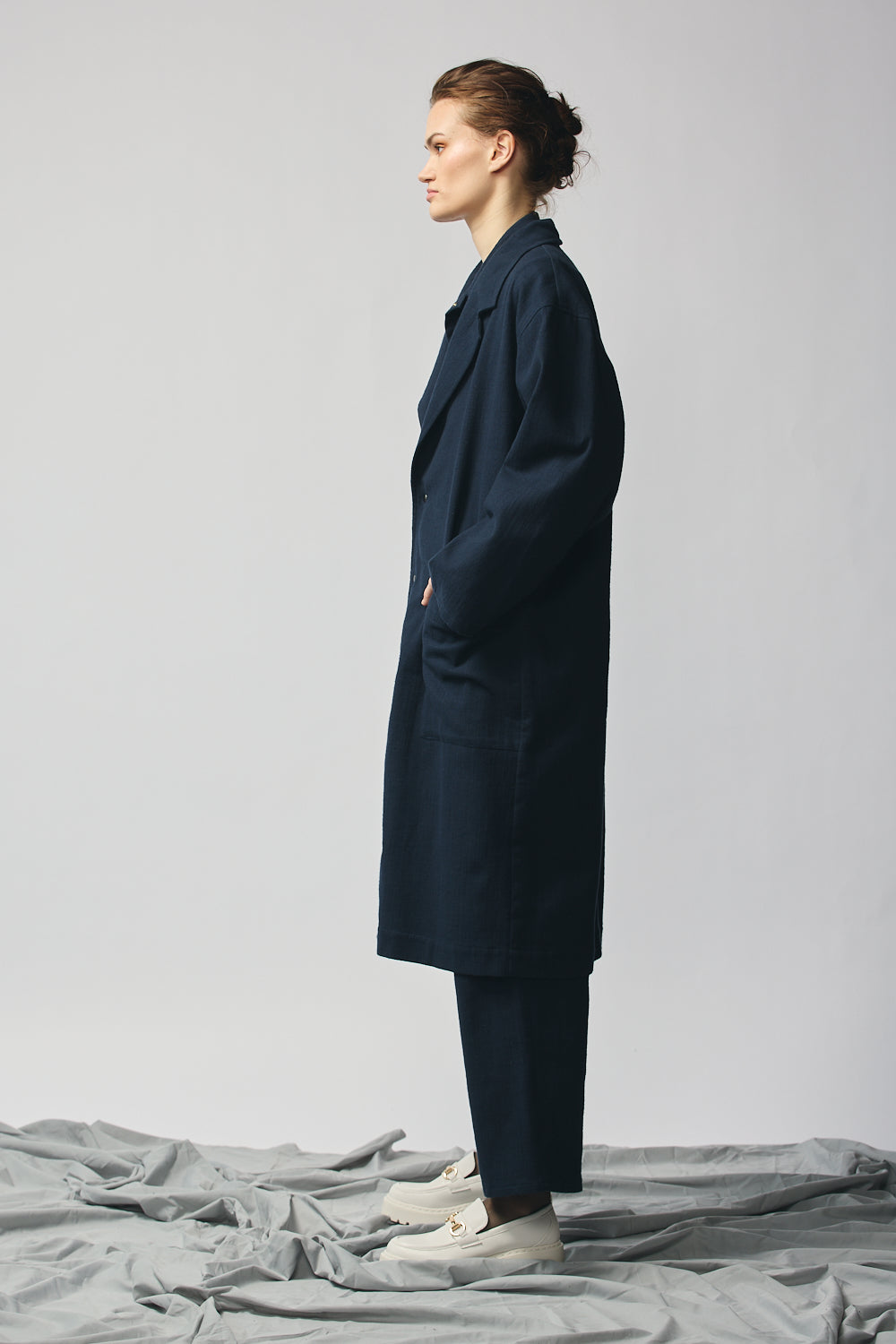 Gender-neutral Overcoat - Indigo