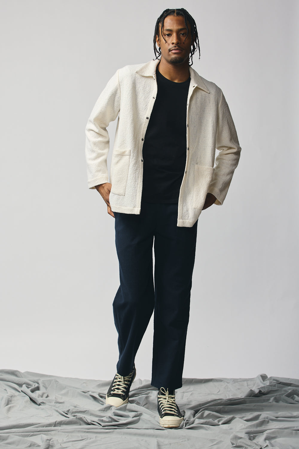 Gender-neutral Chore Jacket - Cream Wool