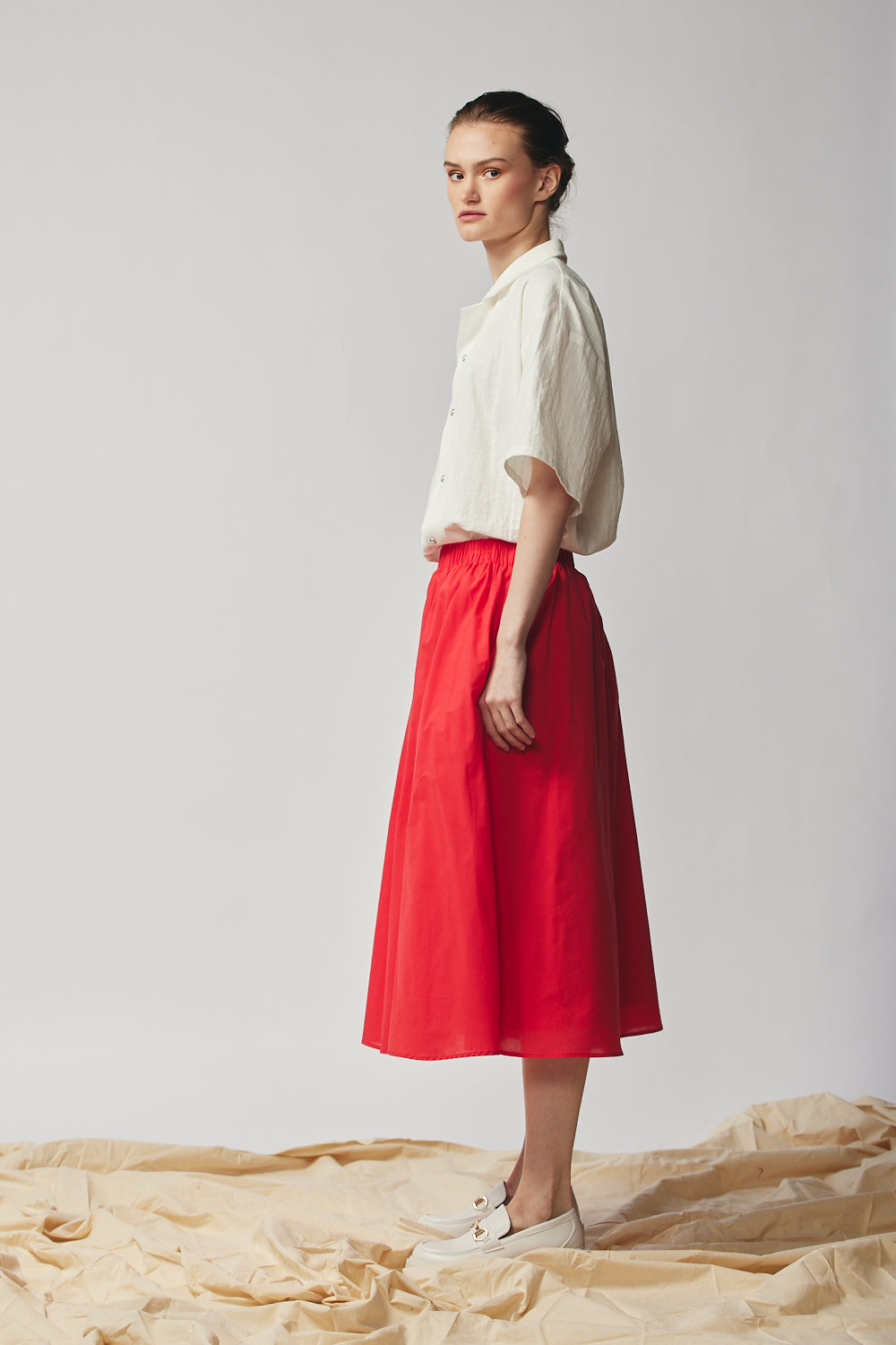 Gathered Skirt - Radish
