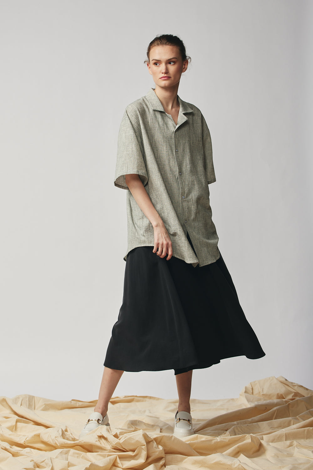 Gathered Skirt - Sandwashed Black