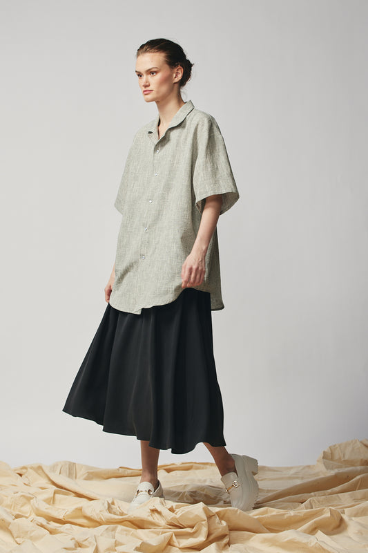 Gathered Skirt - Sandwashed Black