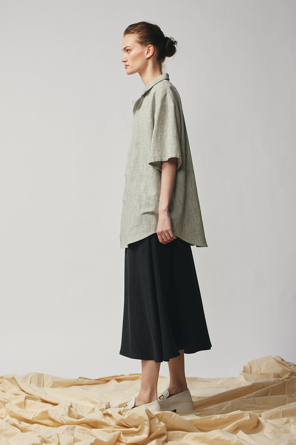 Gathered Skirt - Sandwashed Black