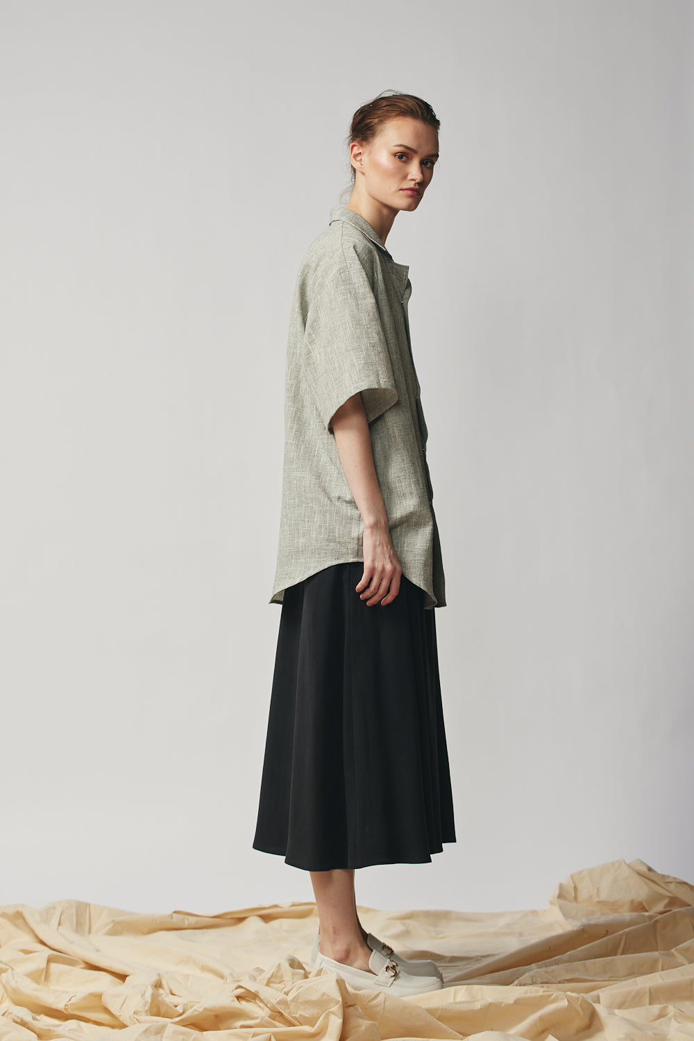 Gathered Skirt - Sandwashed Black