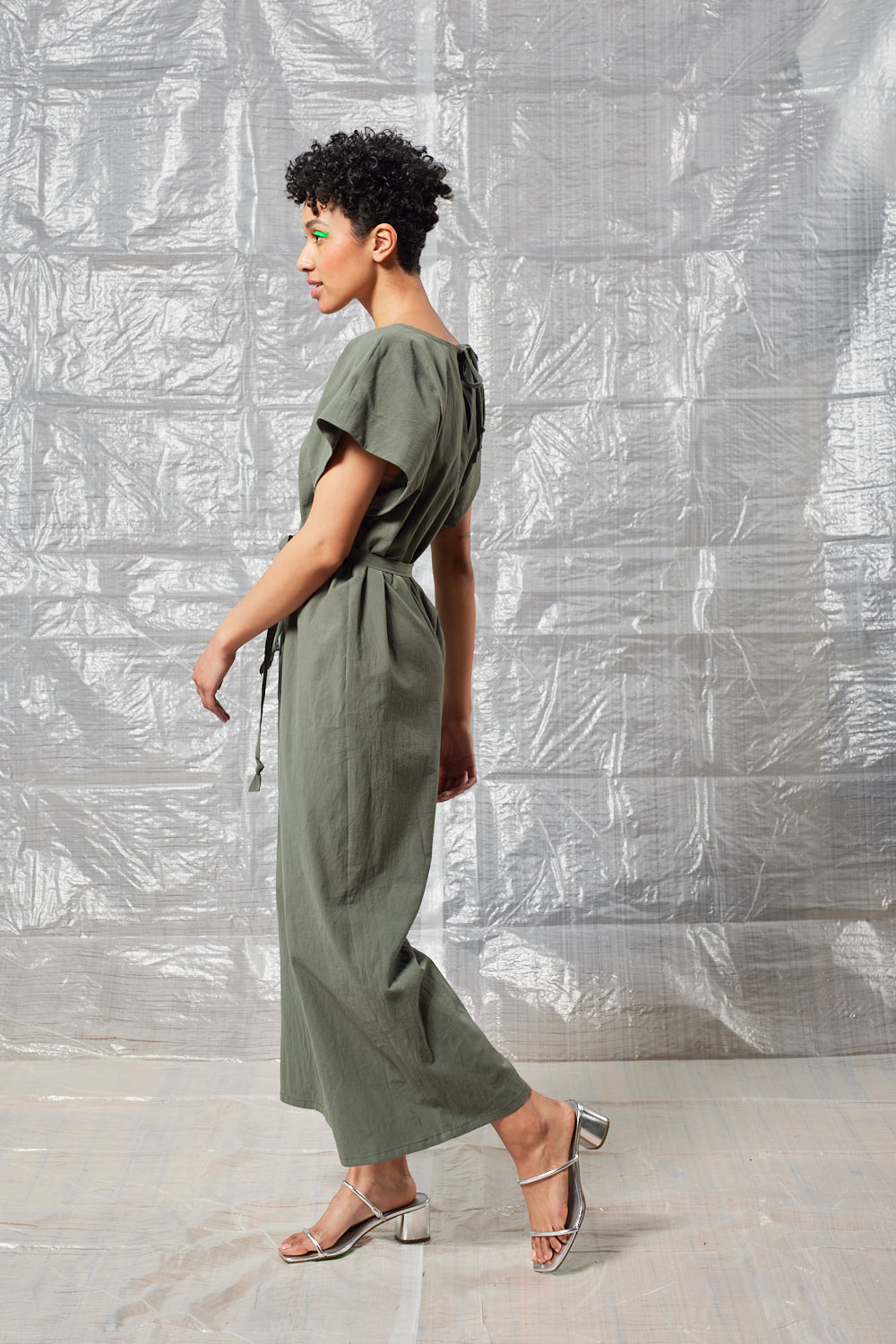 Tie Back Jumpsuit - Sage