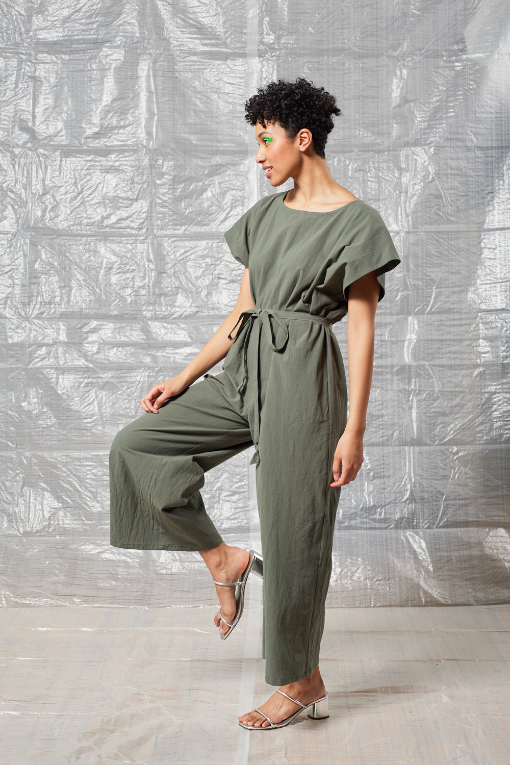 Tie Back Jumpsuit - Sage