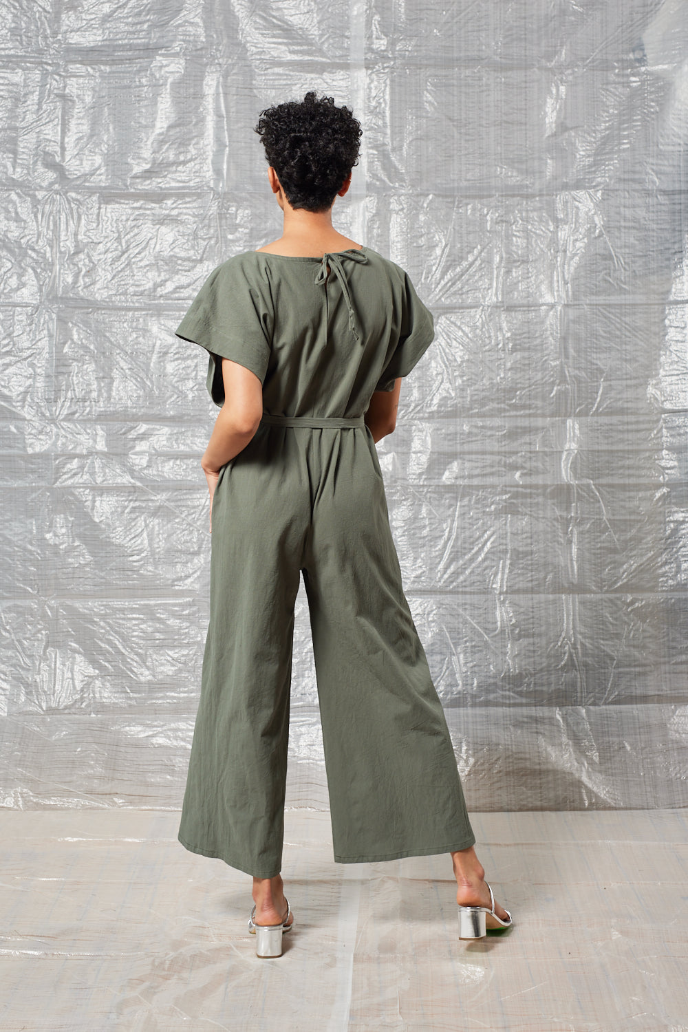 Tie Back Jumpsuit - Sage