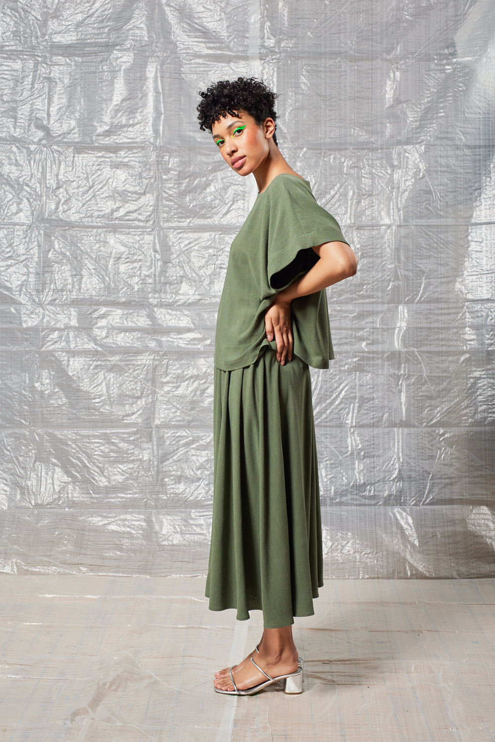 Gathered Skirt - Sage