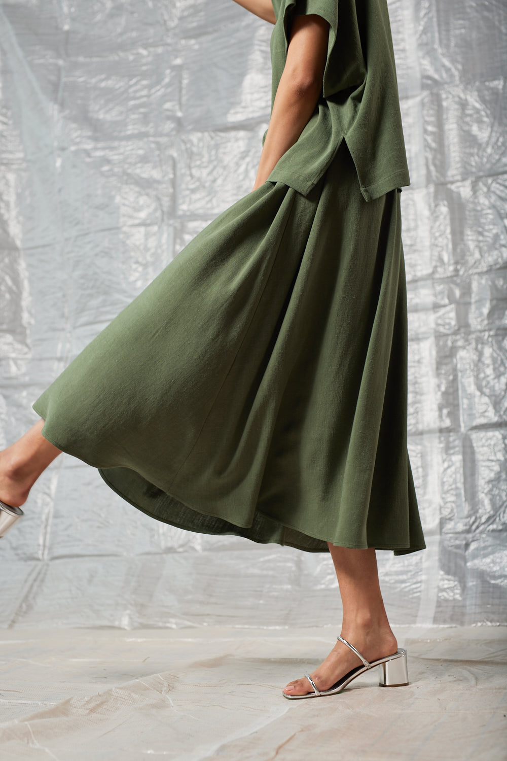 Gathered Skirt - Sage