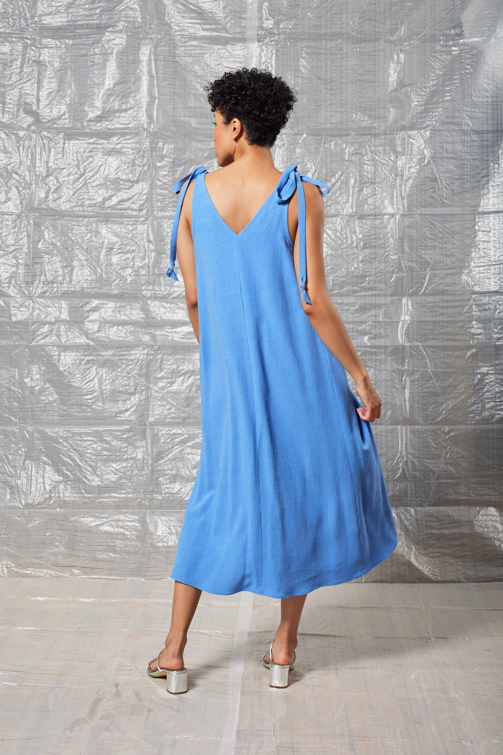 Tie Shoulder Shift - Periwinkle Blue