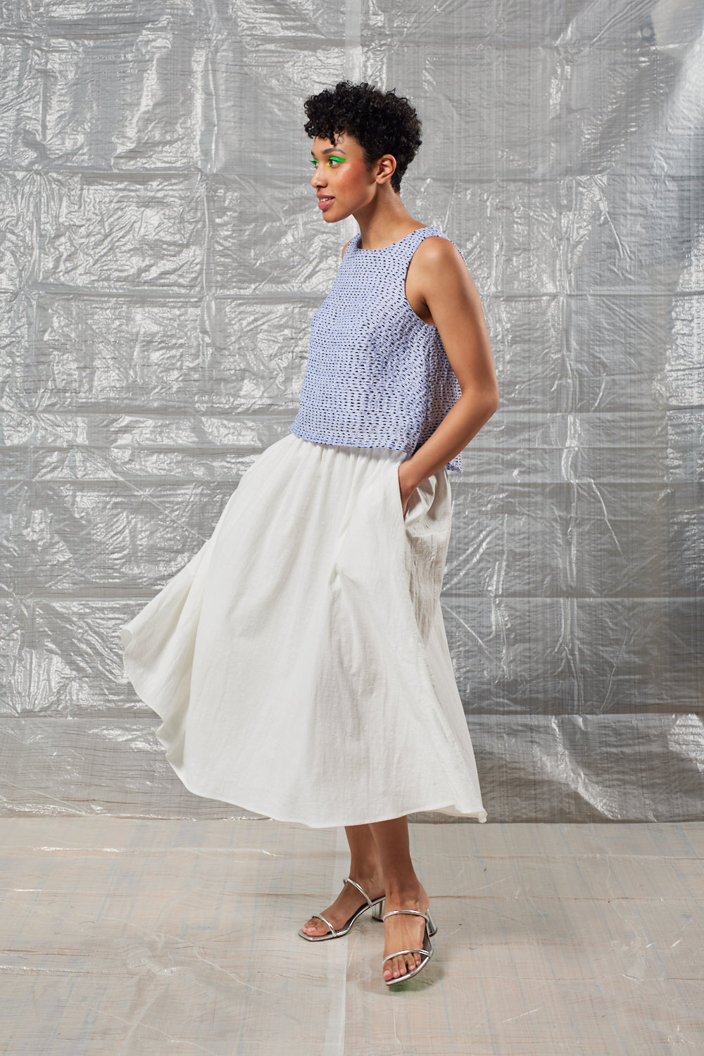 Gathered Skirt - Ivory Cotton